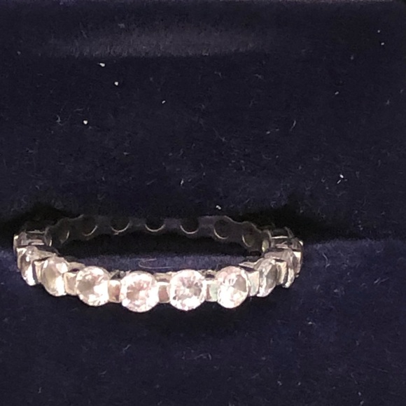 Sterling Silver Cubic Zirconia Eternity Band - Picture 5 of 5